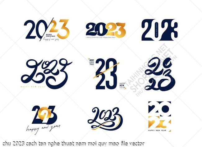 chu 2023 cach tan nghe thuat nam moi quy mao file vector